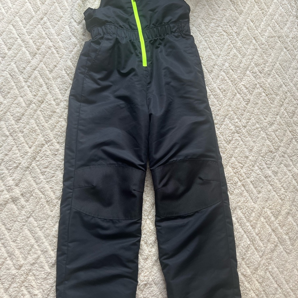 Swiss Tech Black and Neon Green Snow Bib for Kids.